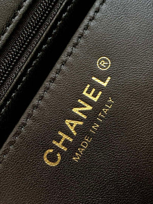 Chanel AS3744 Mini Flap Bag White Lambskin Resin & Gold-Tone Metal Black - Default Title - View 9