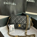 Chanel AS3757 Mini Flap Bag Grained Calfskin & Gold-Tone Metal Black - Default Title - View 1