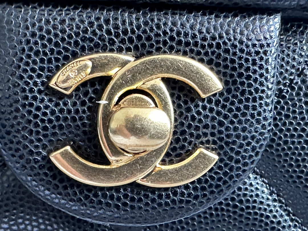 Chanel AS3757 Mini Flap Bag Grained Calfskin & Gold-Tone Metal Black