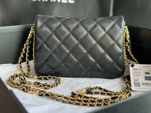 Chanel AS3757 Mini Flap Bag Grained Calfskin & Gold-Tone Metal Black - Default Title - View 4
