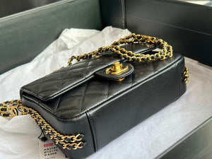 Chanel AS3757 Mini Flap Bag Grained Calfskin & Gold-Tone Metal Black - Default Title - View 6
