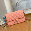 Chanel AS3757 Mini Flap Bag Grained Calfskin & Gold-Tone Metal Pink - Default Title - View 1