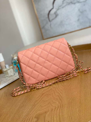 Chanel AS3757 Mini Flap Bag Grained Calfskin & Gold-Tone Metal Pink - Default Title - View 2