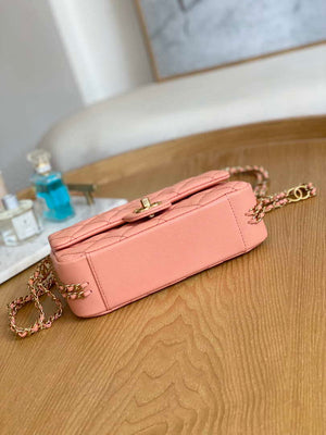 Chanel AS3757 Mini Flap Bag Grained Calfskin & Gold-Tone Metal Pink - Default Title - View 6