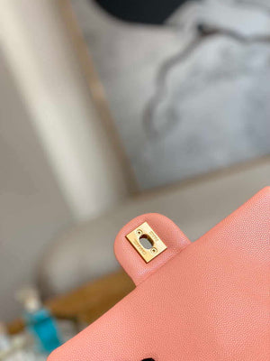 Chanel AS3757 Mini Flap Bag Grained Calfskin & Gold-Tone Metal Pink - Default Title - View 7