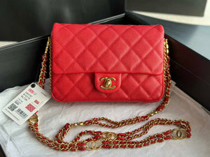 Chanel AS3757 Mini Flap Bag Grained Calfskin & Gold-Tone Metal Red - Default Title - View 2