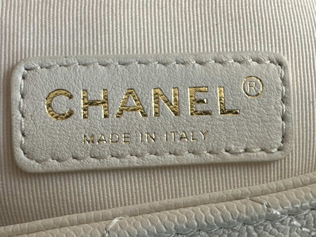 Chanel AS3757 Mini Flap Bag Grained Calfskin & Gold-Tone Metal White - Default Title - View 8