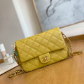 Chanel AS3757 Mini Flap Bag Grained Calfskin & Gold-Tone Metal Yellow - Default Title - View 1