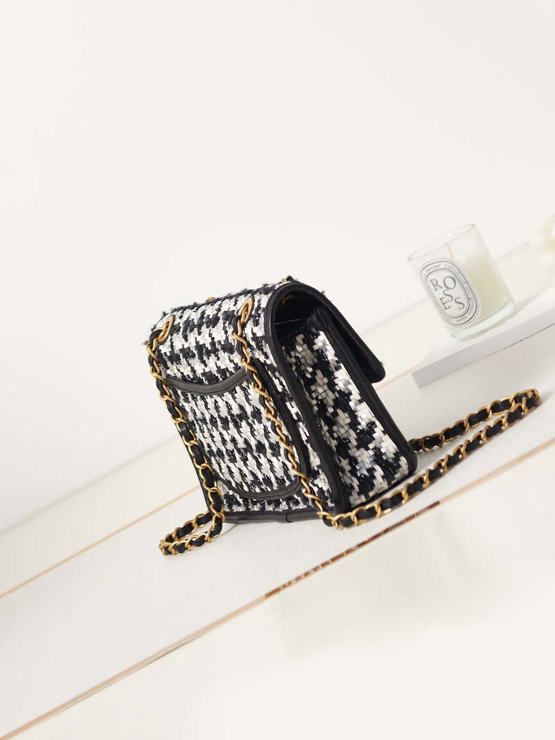 Chanel AS3767 Flap Bag Woven Lambskin Black - Default Title - View 4