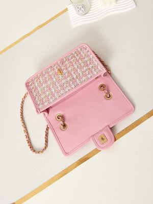 Chanel AS3767 Flap Bag Woven Lambskin Pink - Default Title - View 7