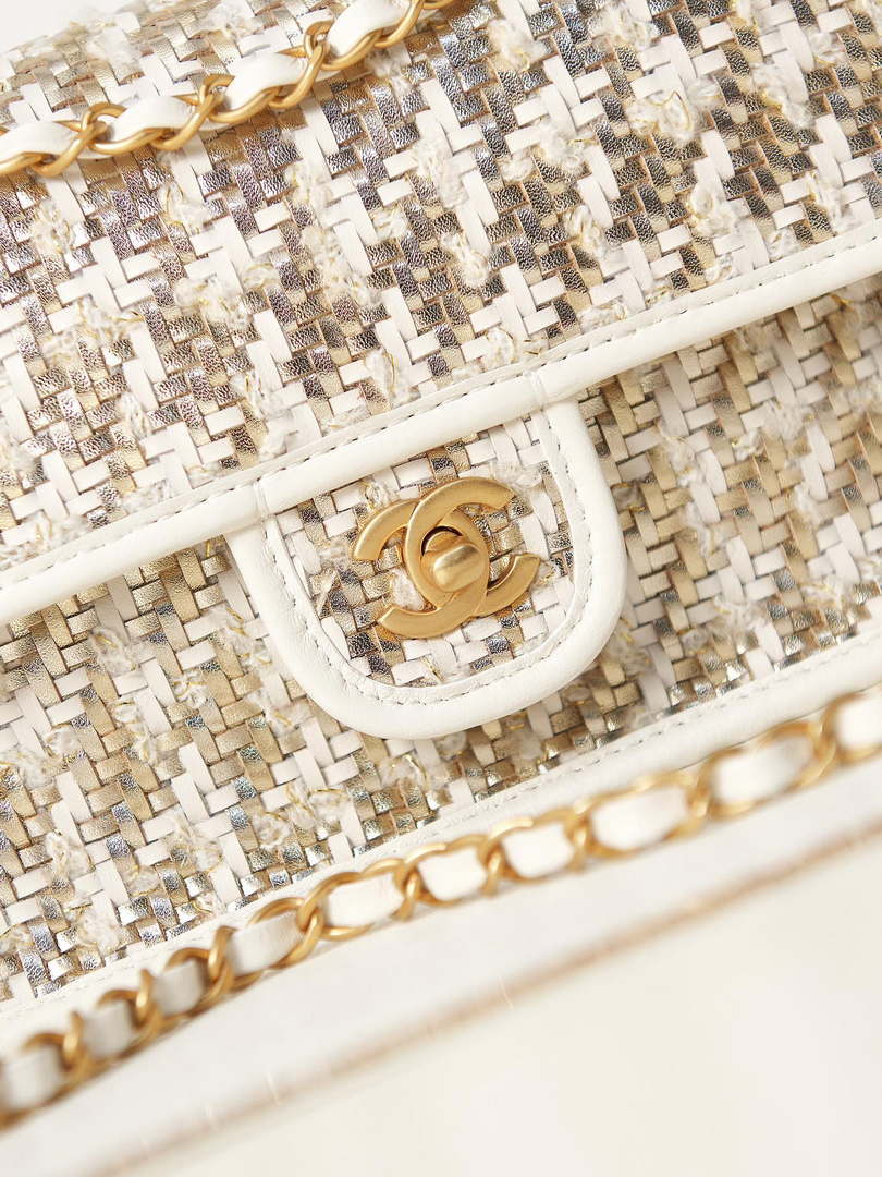 Chanel AS3767 Flap Bag Woven Lambskin White - Default Title - View 2