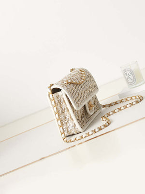 Chanel AS3767 Flap Bag Woven Lambskin White - Default Title - View 3