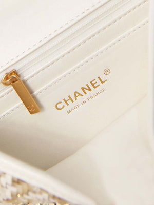 Chanel AS3767 Flap Bag Woven Lambskin White - Default Title - View 8
