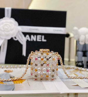 Chanel AS3769 MINI EVENING Bag Imitation Pearls gemstone White & Multicolor - Default Title - View 1