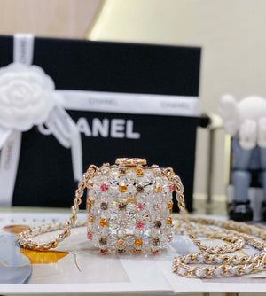 Chanel AS3769 MINI EVENING Bag Imitation Pearls gemstone White & Multicolor - Default Title - View 2