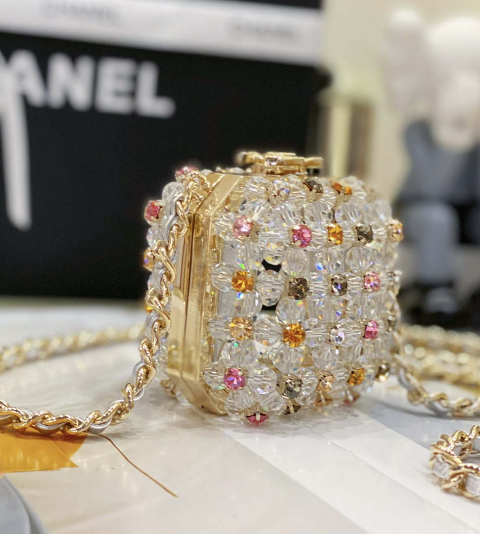 Chanel AS3769 MINI EVENING Bag Imitation Pearls gemstone White & Multicolor - Default Title - View 3