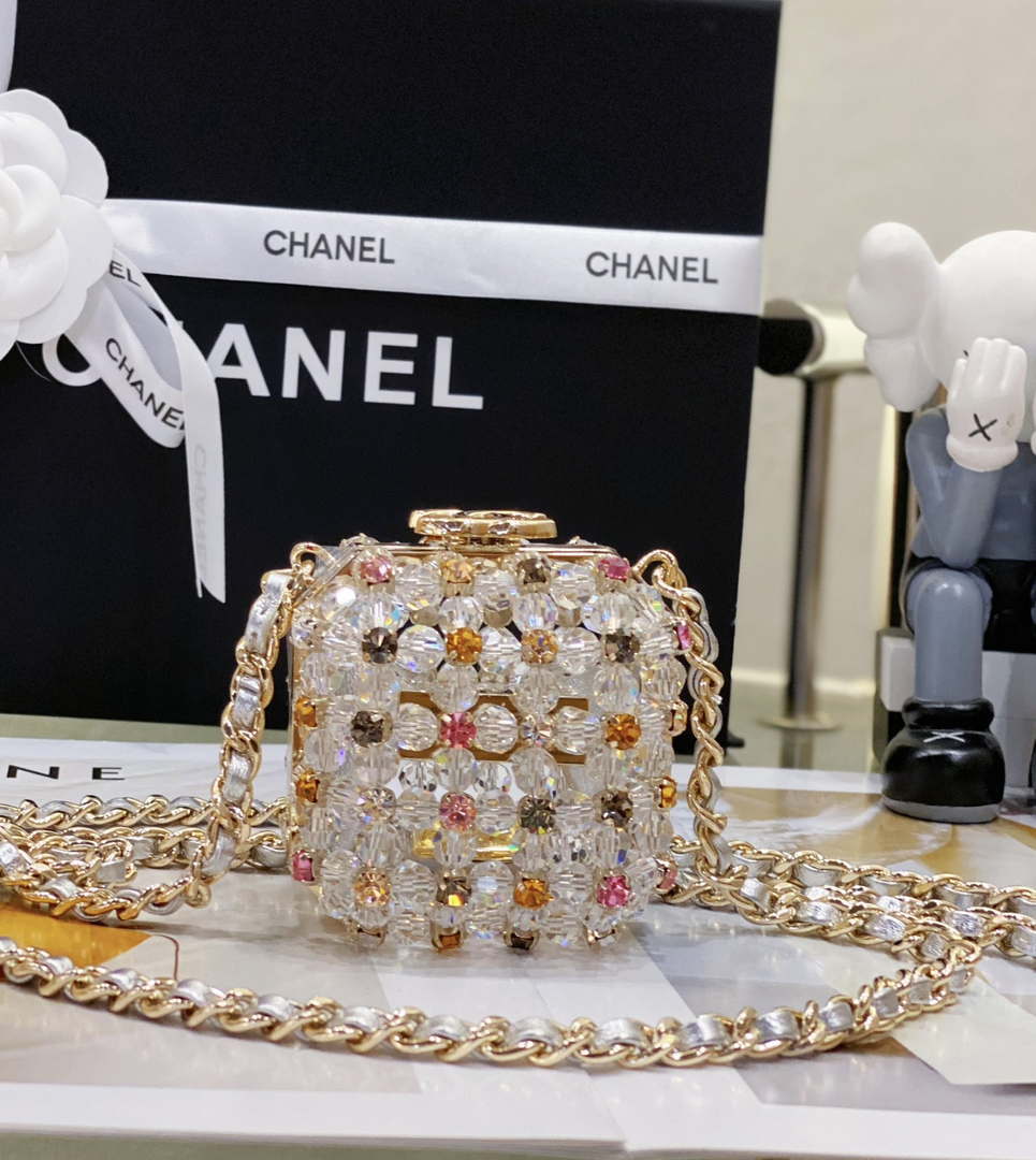 Chanel AS3769 MINI EVENING Bag Imitation Pearls gemstone White & Multicolor - Default Title - View 4