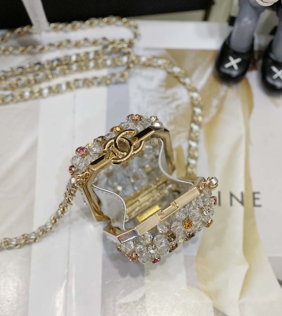 Chanel AS3769 MINI EVENING Bag Imitation Pearls gemstone White & Multicolor - Default Title - View 8