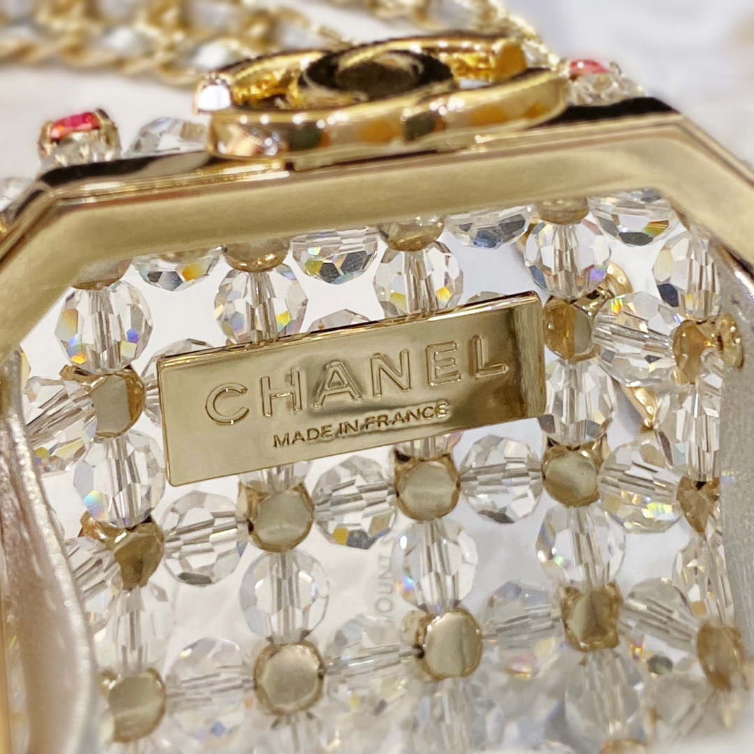 Chanel AS3769 MINI EVENING Bag Imitation Pearls gemstone White & Multicolor - Default Title - View 9