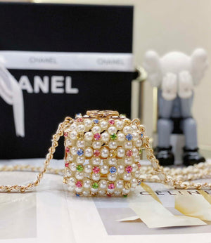 Chanel AS3769 MINI EVENING Bag Imitation Pearls & Gold-Tone Metal White & Multicolor - Default Title - View 4