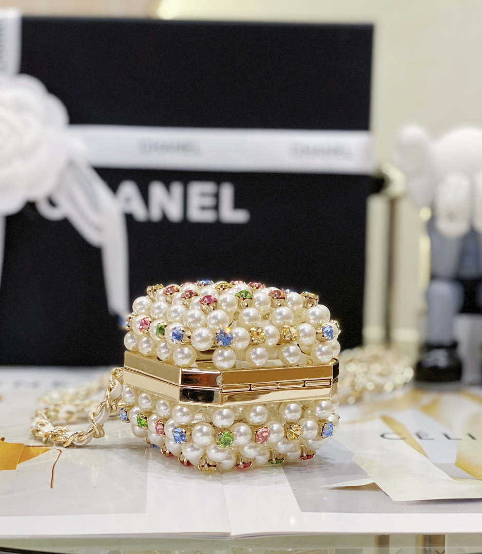 Chanel AS3769 MINI EVENING Bag Imitation Pearls & Gold-Tone Metal White & Multicolor - Default Title - View 6