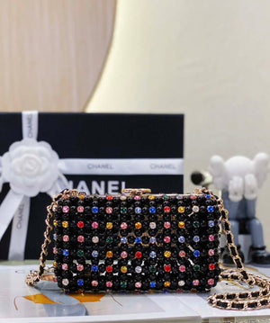 Chanel AS3771 EVENING Bag Glass Pearls & Gold-Tone Metal Black & Multicolor - Default Title - View 2