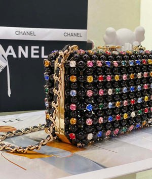 Chanel AS3771 EVENING Bag Glass Pearls & Gold-Tone Metal Black & Multicolor - Default Title - View 4