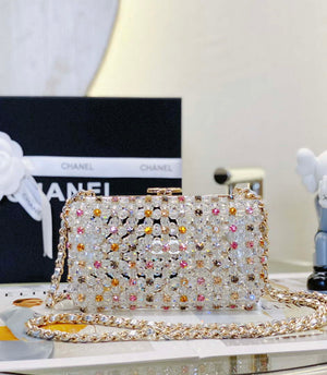 Chanel AS3771 EVENING Bag Glass Pearls & Gold-Tone Metal Transparent & Multicolor - Default Title - View 5