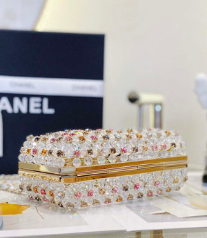Chanel AS3771 EVENING Bag Glass Pearls & Gold-Tone Metal Transparent & Multicolor - Default Title - View 6
