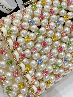 Chanel AS3771 EVENING Bag Glass Pearls & Gold-Tone Metal White & Multicolor - Default Title - View 7