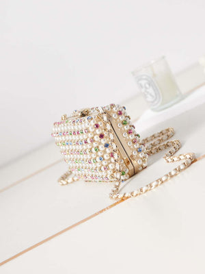 Chanel AS3771 evening Bag Imitation Pearls & Gold-Tone Metal Transparent & Multicolour - Default Title - View 3