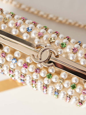 Chanel AS3771 evening Bag Imitation Pearls & Gold-Tone Metal Transparent & Multicolour - Default Title - View 4