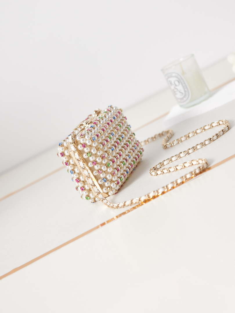 Chanel AS3771 evening Bag Imitation Pearls & Gold-Tone Metal Transparent & Multicolour - Default Title - View 7