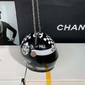 Chanel Evening Helmet Minaudiere Resin Strass AS3774 Black and White - Default Title - View 1