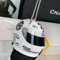 Chanel AS3774 Evening Helmet Minaudiere Resin Strass White and Black - Default Title - View 1