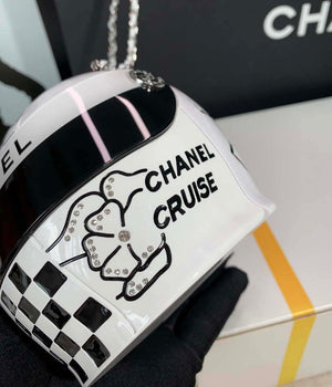 Chanel AS3774 Evening Helmet Minaudiere Resin Strass White and Black - Default Title - View 4