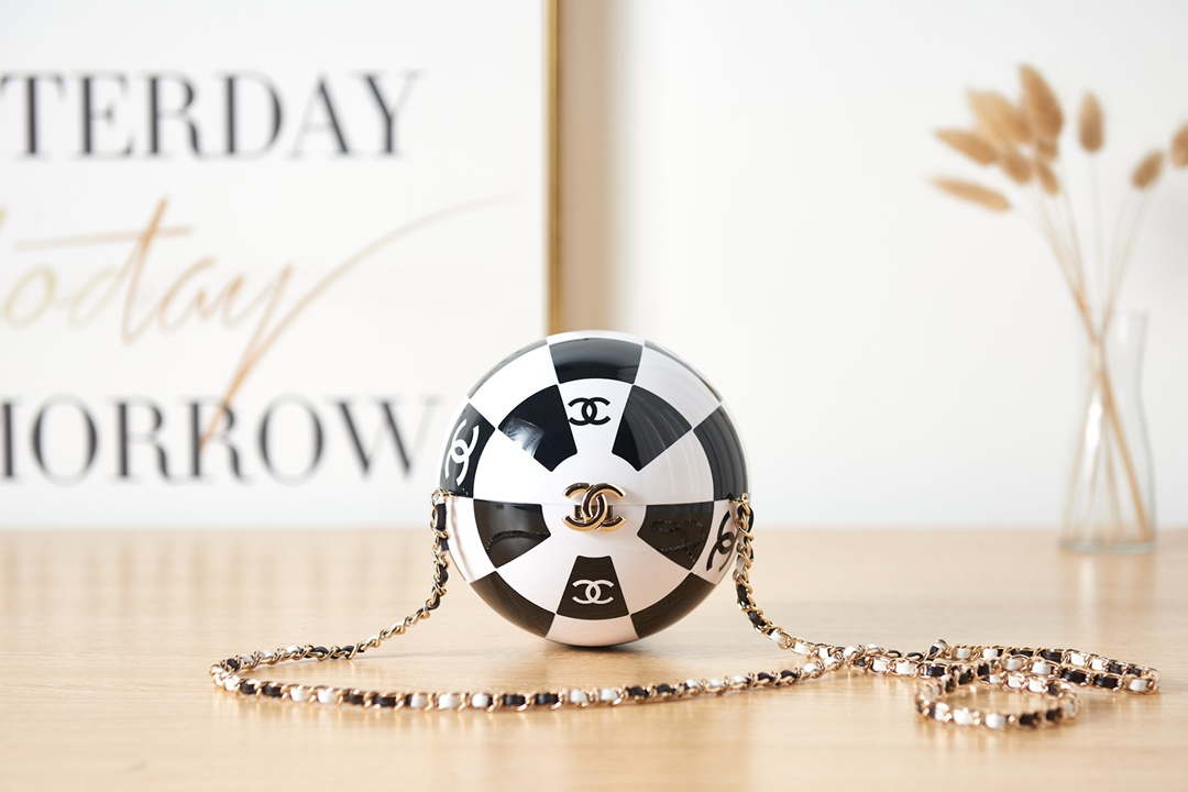 Chanel AS3716 Evening Sphere Minaudiere Resin Enamel & Gold-Tone Metal