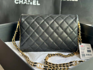 Chanel AS3777 Flap Bag Grained Calfskin & Gold-Tone Metal Black - Default Title - View 4