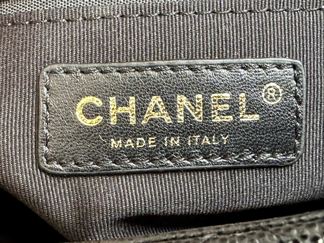 Chanel AS3777 Flap Bag Grained Calfskin & Gold-Tone Metal Black - Default Title - View 8