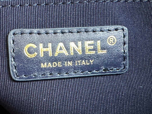 Chanel AS3777 Flap Bag Grained Calfskin & Gold-Tone Metal Navy Blue - Default Title - View 8