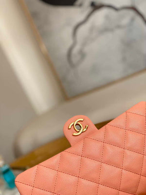 Chanel AS3777 Flap Bag Grained Calfskin & Gold-Tone Metal Pink - Default Title - View 3