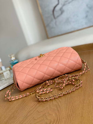 Chanel AS3777 Flap Bag Grained Calfskin & Gold-Tone Metal Pink - Default Title - View 5