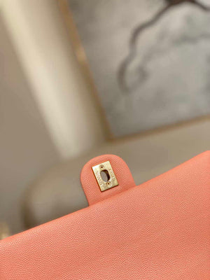 Chanel AS3777 Flap Bag Grained Calfskin & Gold-Tone Metal Pink - Default Title - View 7