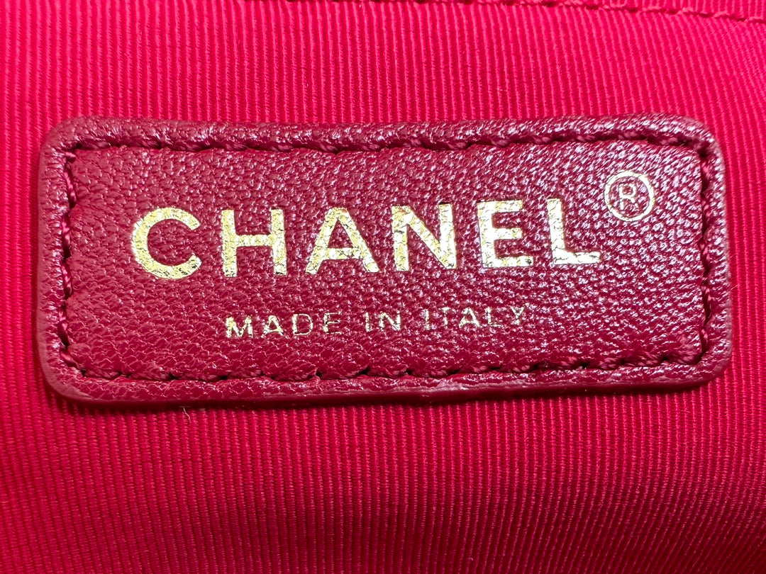 Chanel AS3777 Flap Bag Grained Calfskin & Gold-Tone Metal Red - Default Title - View 8