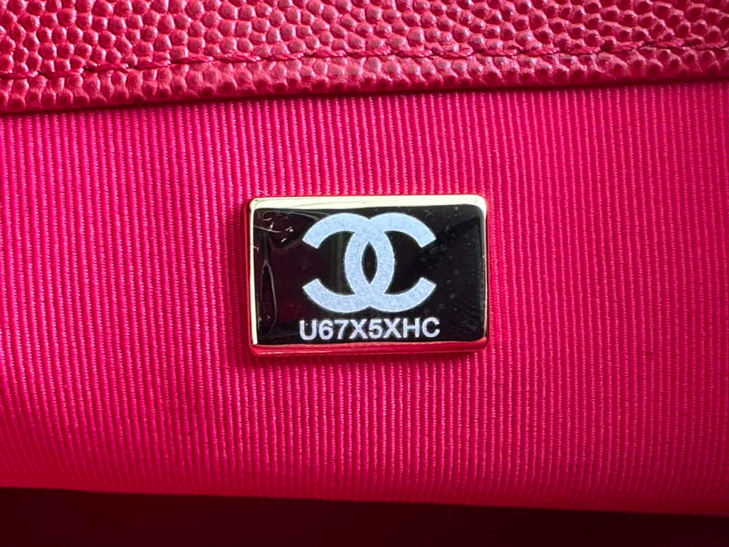 Chanel AS3777 Flap Bag Grained Calfskin & Gold-Tone Metal Red