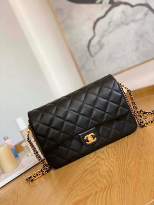 Chanel AS3777 Flap Bag Lambskin & Gold-Tone Metal Black - Default Title - View 1