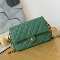 Chanel AS3777 Flap Bag Lambskin & Gold-Tone Metal Green - Default Title - View 1
