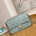 Chanel AS3777 Flap Bag Lambskin & Gold-Tone Metal Light Blue - Default Title - View 1
