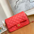Chanel AS3777 Flap Bag Lambskin & Gold-Tone Metal Red - Default Title - View 1