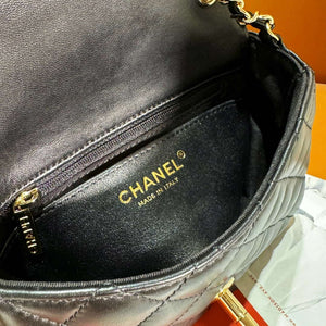 Chanel AS3782 MINI Flap Bag 23P Enamel Gold-Tone Metal Black 16cm - Default Title - View 8